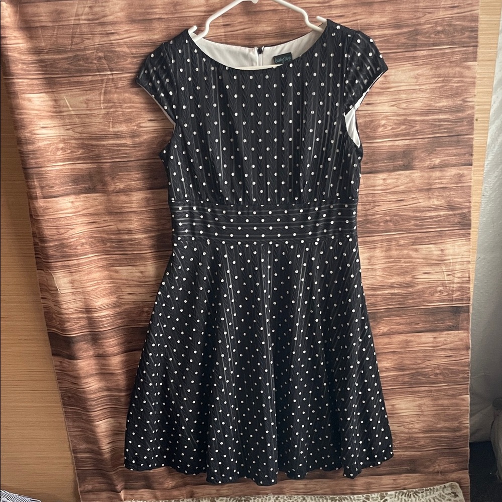 Gabby Skye Black and White Polka Dot Mini Dress
